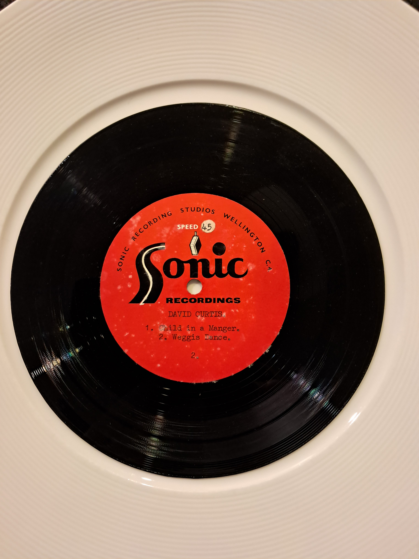 David Curtis's first Sonic Recordings 45 acetate, Wellington